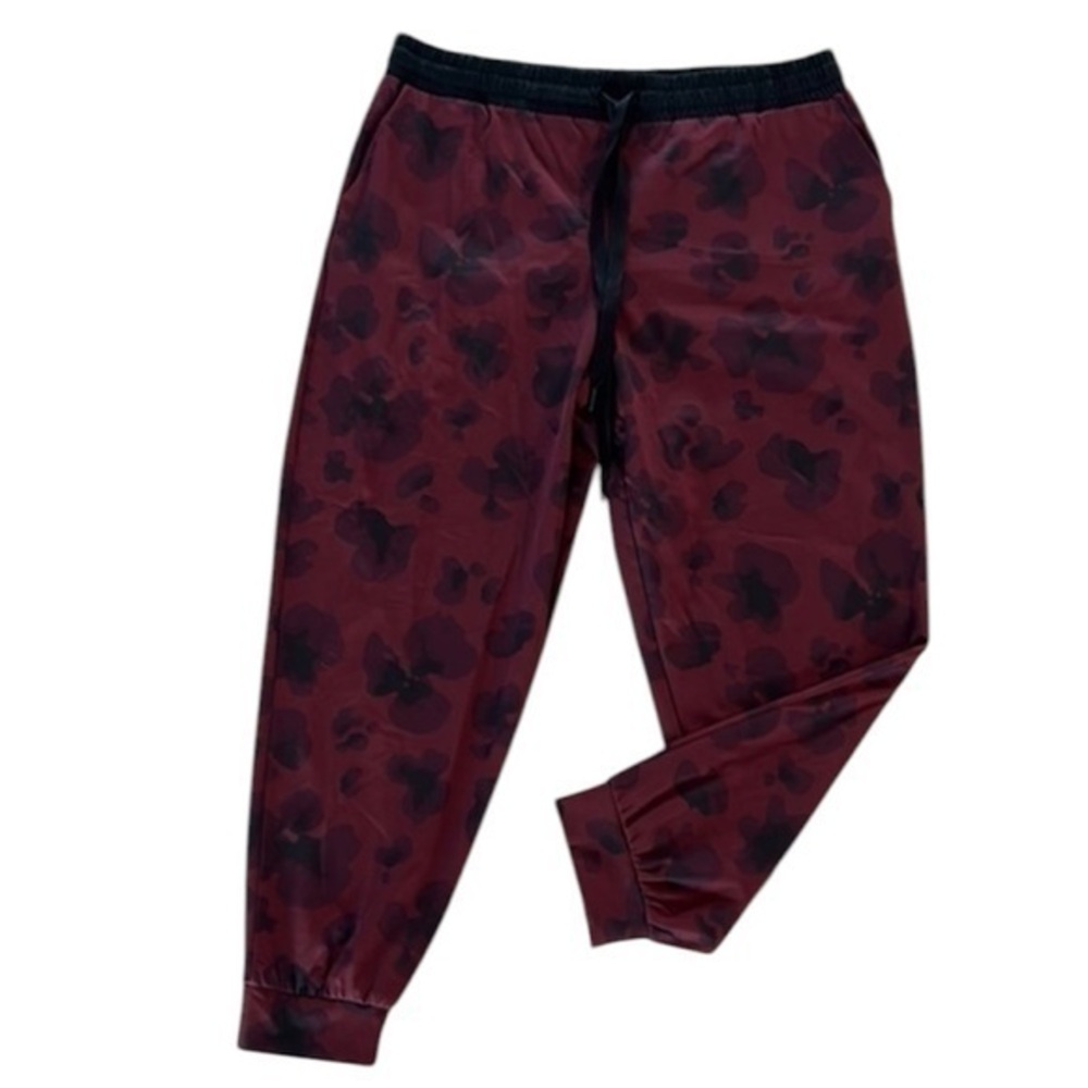 Lou & Grey size large burgundy floral jogger pants